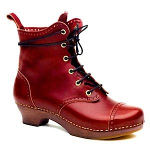 Swedish Hasbeens ‘Grandma’ Boots w/Debutante Heel, Bordeaux, sz 35, RARE + EUC